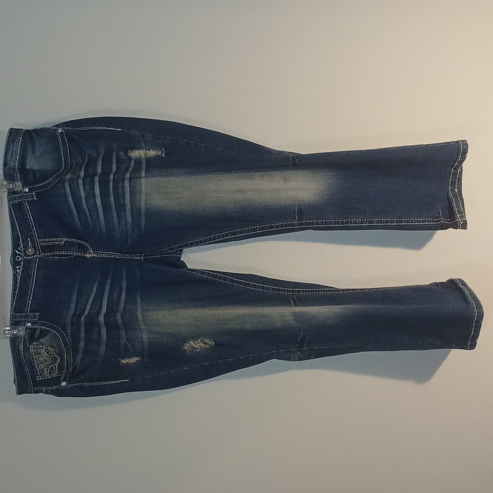 Dark Distressed Denim Jeans